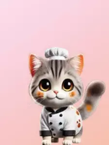 Фирменный Choco Cat - котик другого цвета символизирующие остальные рубрики тортов