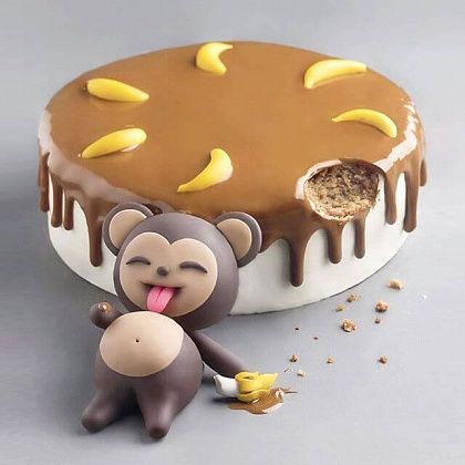 Фотография торта ---vgorode--- выполненного на заказ - Торт с фигуркой "Обезьянка" от Choco-plaza